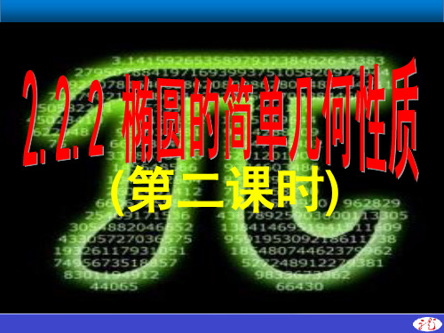 高中数学人教A版选修2-1：2.2.2-2 椭圆的简单几何性质 课件(共11张PPT)教学课件