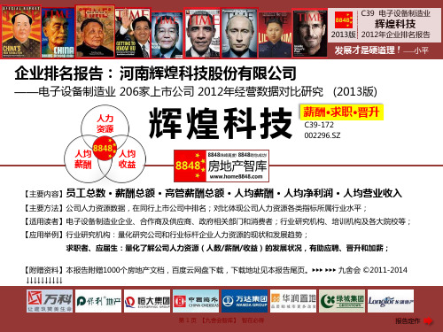 辉煌科技官网招聘2013薪酬待遇(电子设备制造业薪酬管理制度)河南辉煌科技股份有限公司_九舍会智库