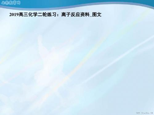 2019高三化学二轮练习:离子反应资料_图文