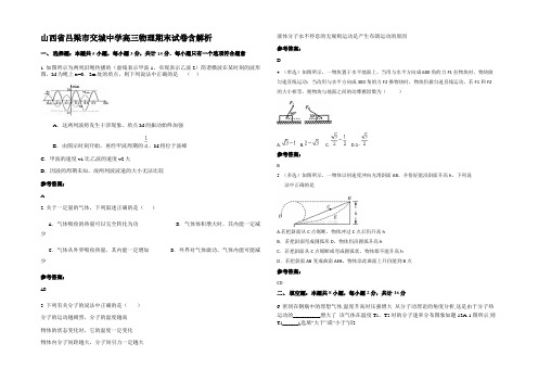 山西省吕梁市交城中学高三物理期末试卷含解析