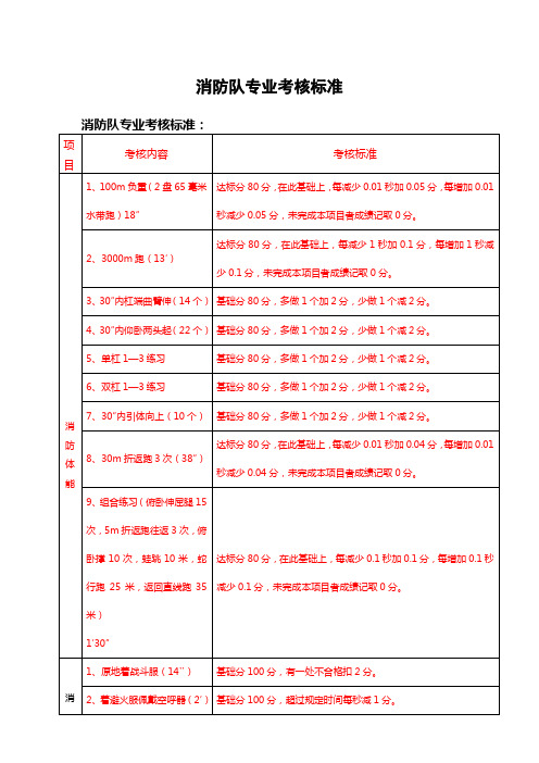 消防队专业考核标准