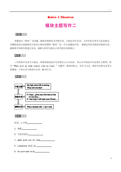2019九年级英语下册 Module 2 Education模块主题写作练习 (新版)外研版