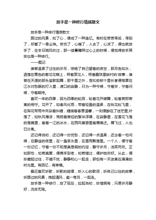 放手是一种修行情感散文