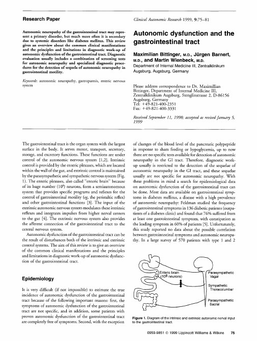 Autonomic dysfunction