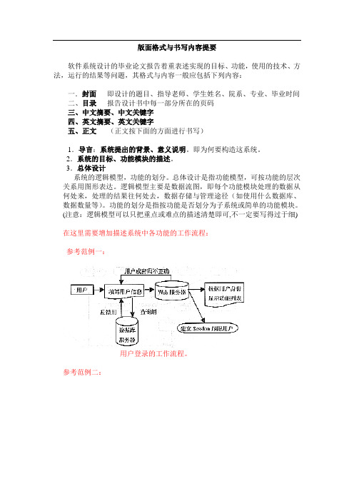 软件设计 毕业论文的书写格式