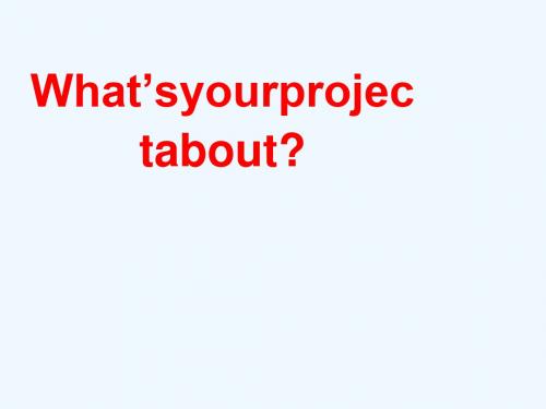 七年级英语下册 Unit 2 It's Show Time Lesson 7 What's Your Project about课件 (新版)冀教版