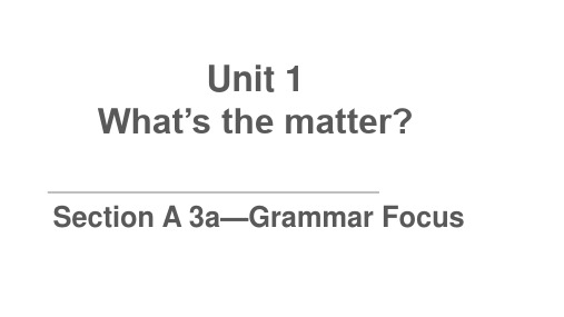 人教版英语八年级下册Unit 1 SectionA (3a-Grammar Focus)课件