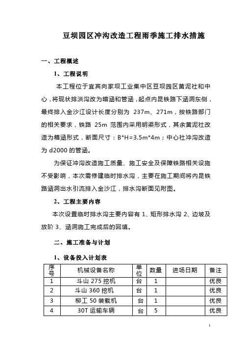 冲沟改造工程排水沟施工方案