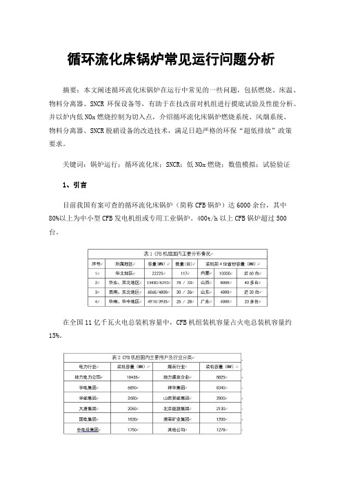 循环流化床锅炉常见运行问题分析