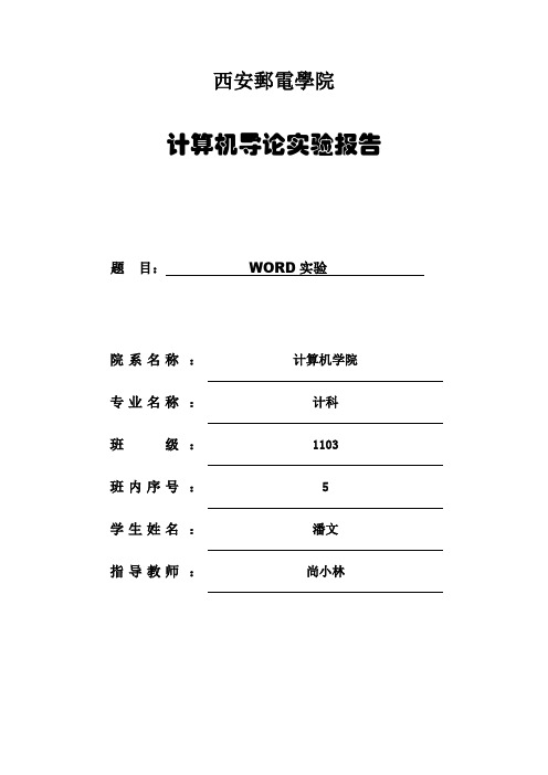 计算机导论实验报告-word实验