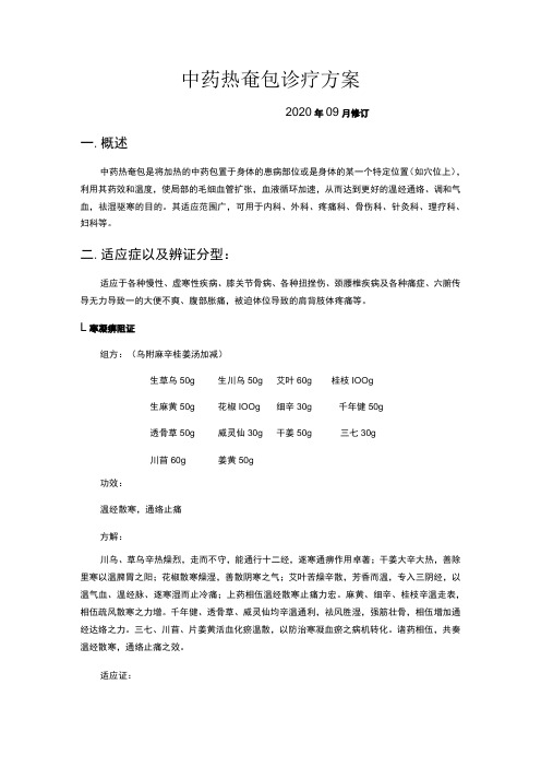 中药热奄包诊疗方案