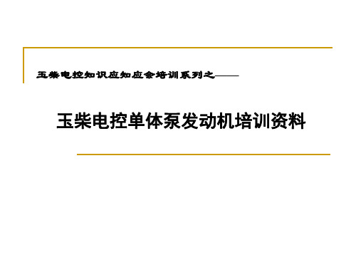 电控知识应知应会系列培训_单体泵系统_服务站用_080430