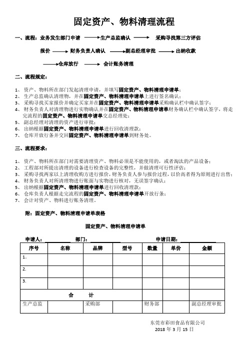 固定资产清理流程