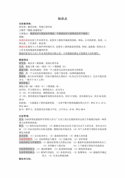 企业管理复习提纲