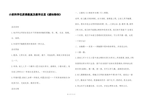 小班科学优质课教案及教学反思《感知物体》