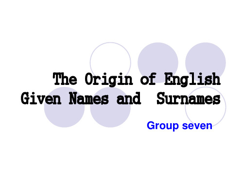 The Origin of English Given Names and  Surnames(英语姓名的起源)