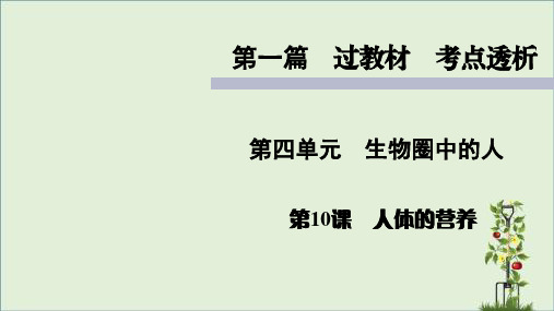 人教版七年级上册生物知识点精讲课件人体的营养