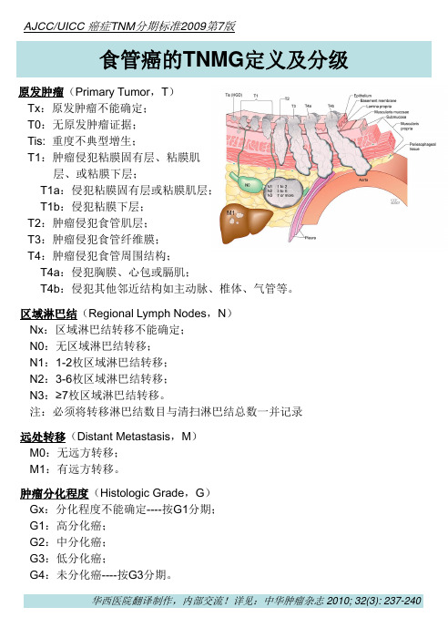 食管癌TNM分期必备