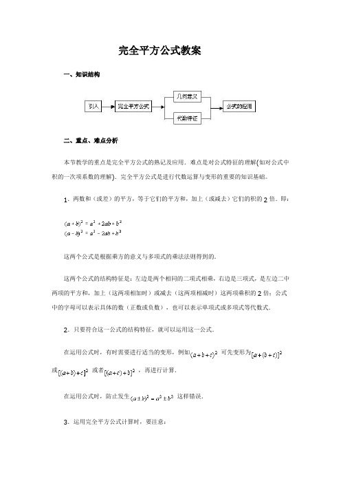 完全平方公式教案