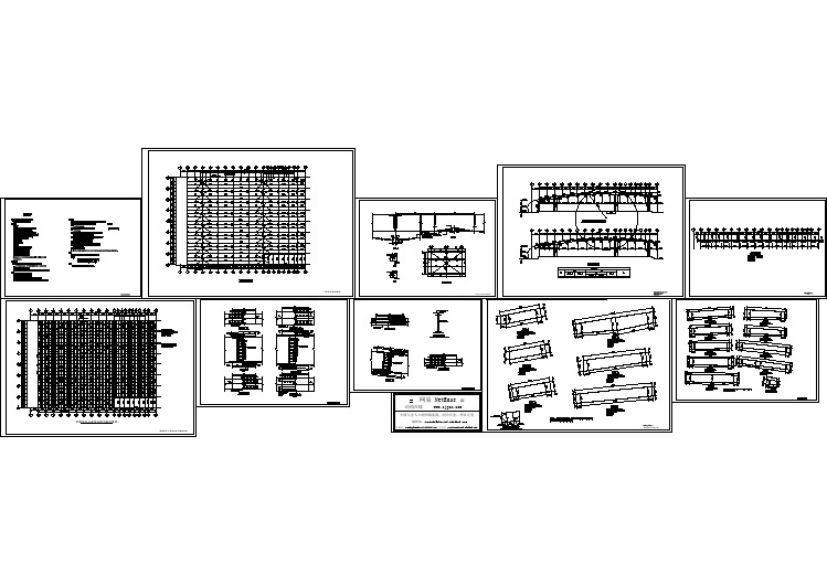 某水上乐园轻钢屋面结构设计cad施工图纸,含钢结构说明