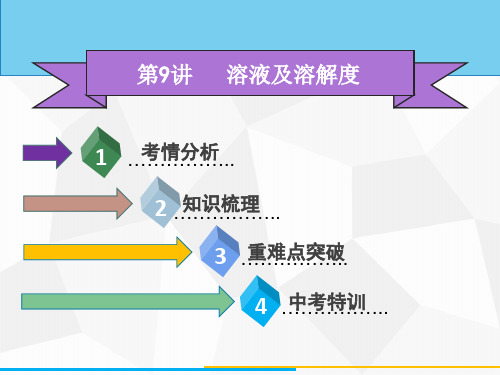 2020广东中考化学高分总复习(课件)第9讲   溶液和溶解度(共43张PPT)