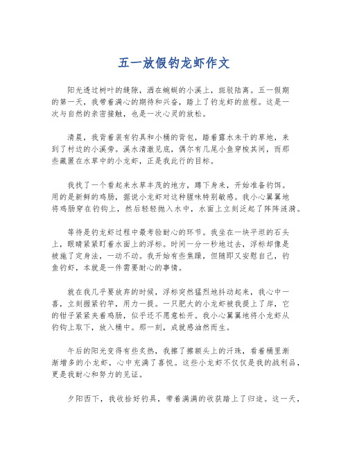 五一放假钓龙虾作文