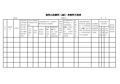 医院单病种月报表模板