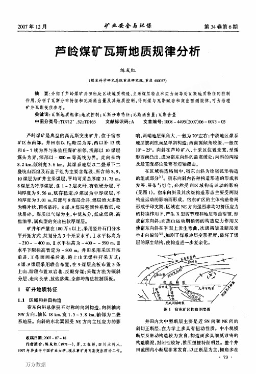 芦岭煤矿瓦斯地质规律分析