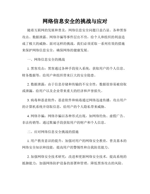 网络信息安全的挑战与应对