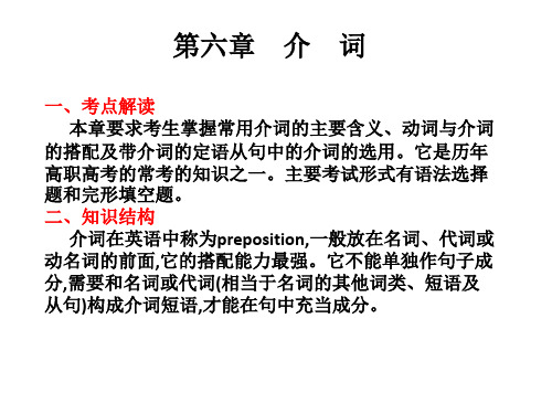 高考英语总复习核心突破课件：第一部分 语法知识 第六章 介词(共28张PPT)