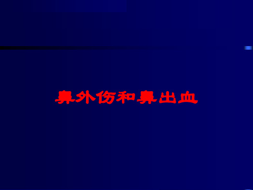 鼻外伤和鼻出血培训课件