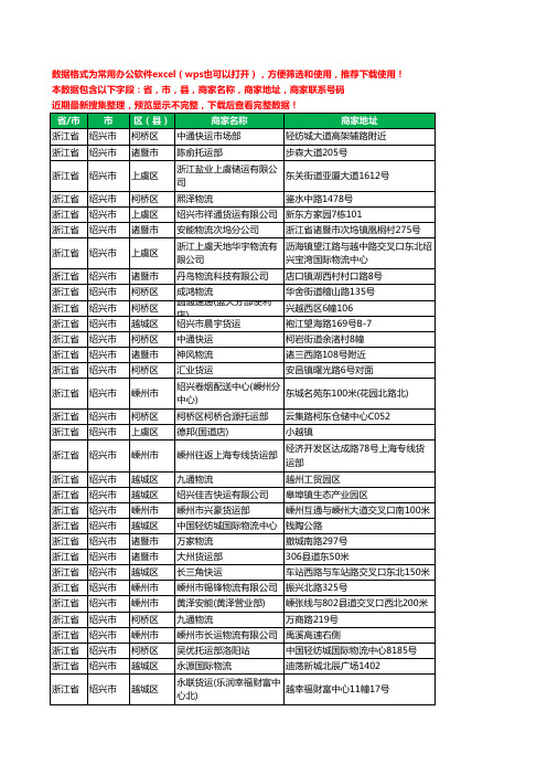 新版浙江省绍兴市货运工商企业公司名录名单黄页大全841家