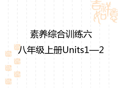 初中中考英语总复习练测课件 教材复习 素养综合训练 八年级上册Units 1—2