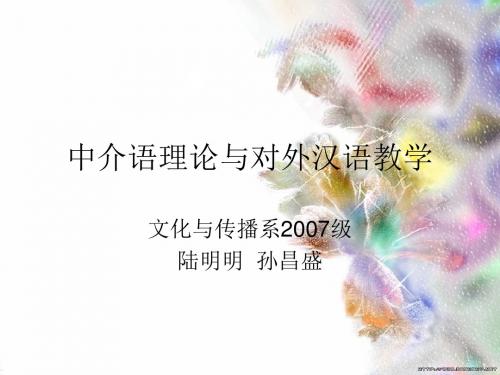 最新对外汉语教学概论精品课件中介语