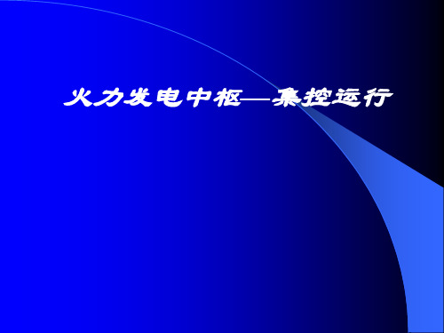 火电厂集控运行介绍