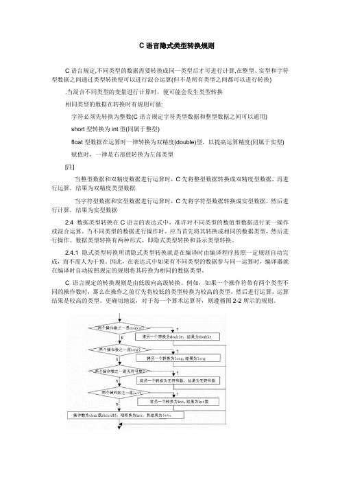 C语言隐式类型转换规则