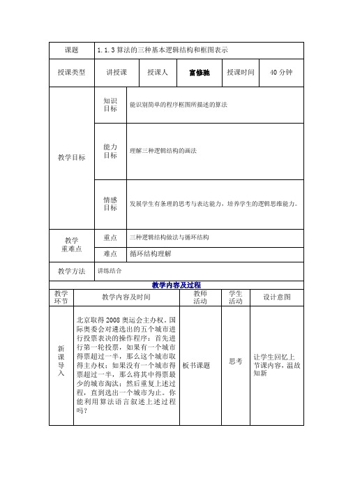 1.1.3算法的三种基本逻辑结构