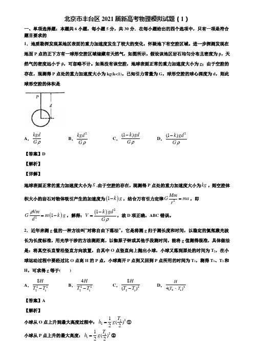 北京市丰台区2021届新高考物理模拟试题(1)含解析