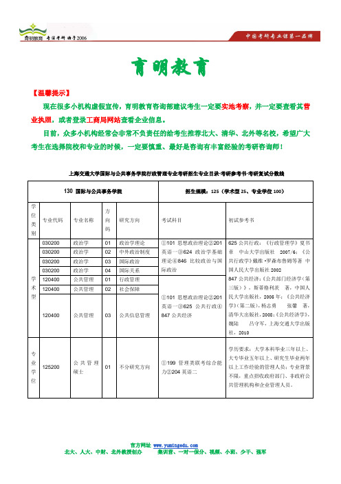 上海交通大学行管考研参考书