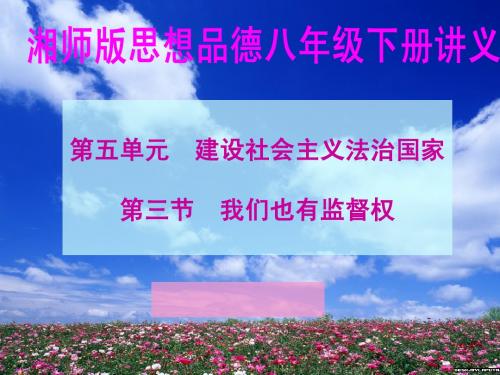 5.3 我们也有监督权 课件2 湘教版八年级下册