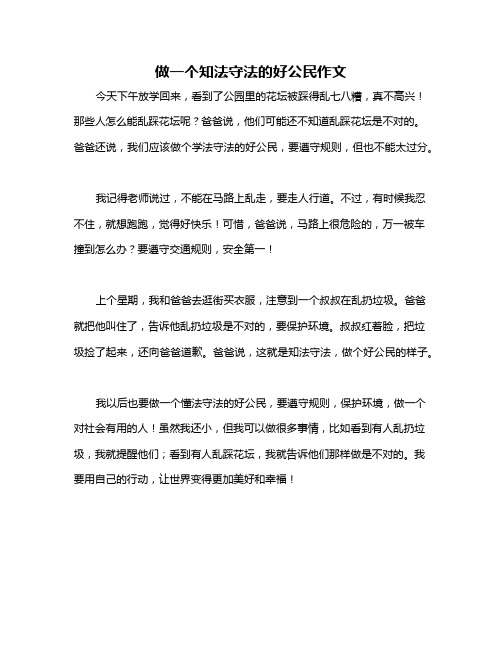 做一个知法守法的好公民作文