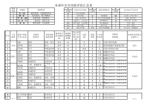 未成年人风险评估