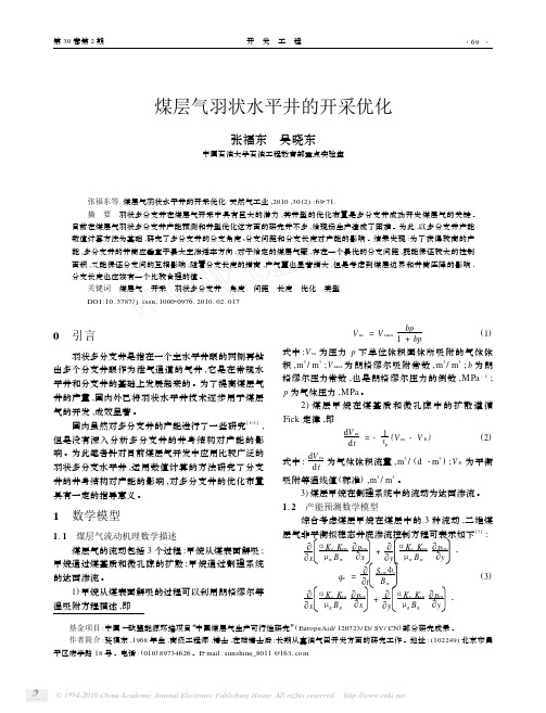 煤层气羽状水平井的开采优化