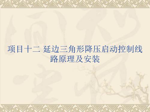 12项目十二 延边三角形降压启动控制线路原理及安装