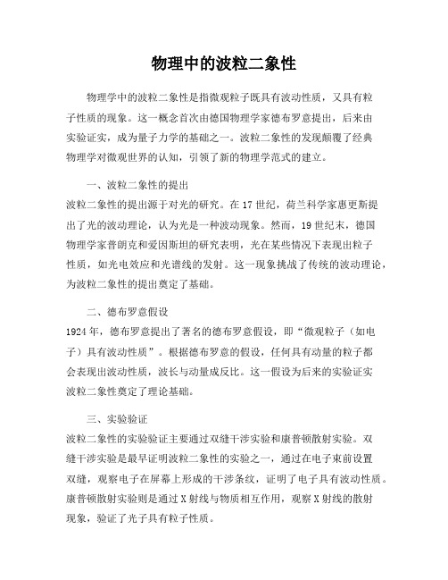 物理中的波粒二象性