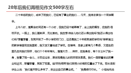 20年后我们再相见作文500字左右