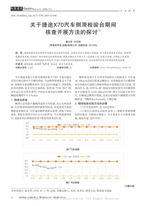 关于捷途X70汽车侧滑检验台期间核查开展方法的探讨