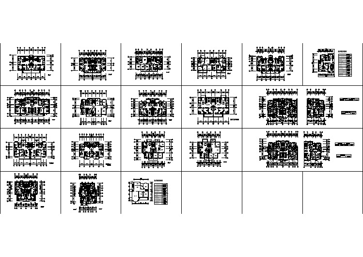 十九种单元住宅楼户型建筑设计方案图