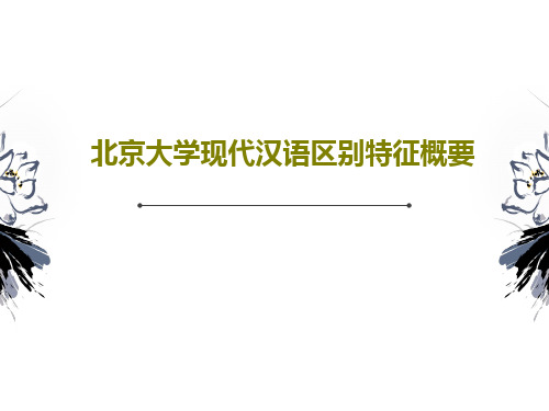 北京大学现代汉语区别特征概要共75页文档