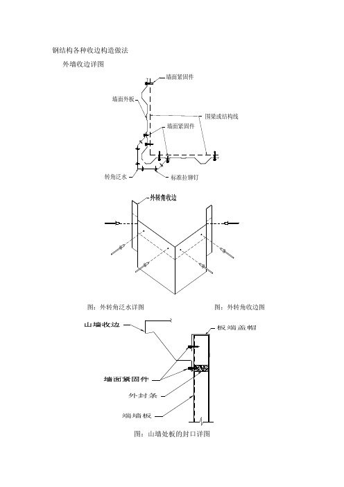 钢结构各种收边构造做法